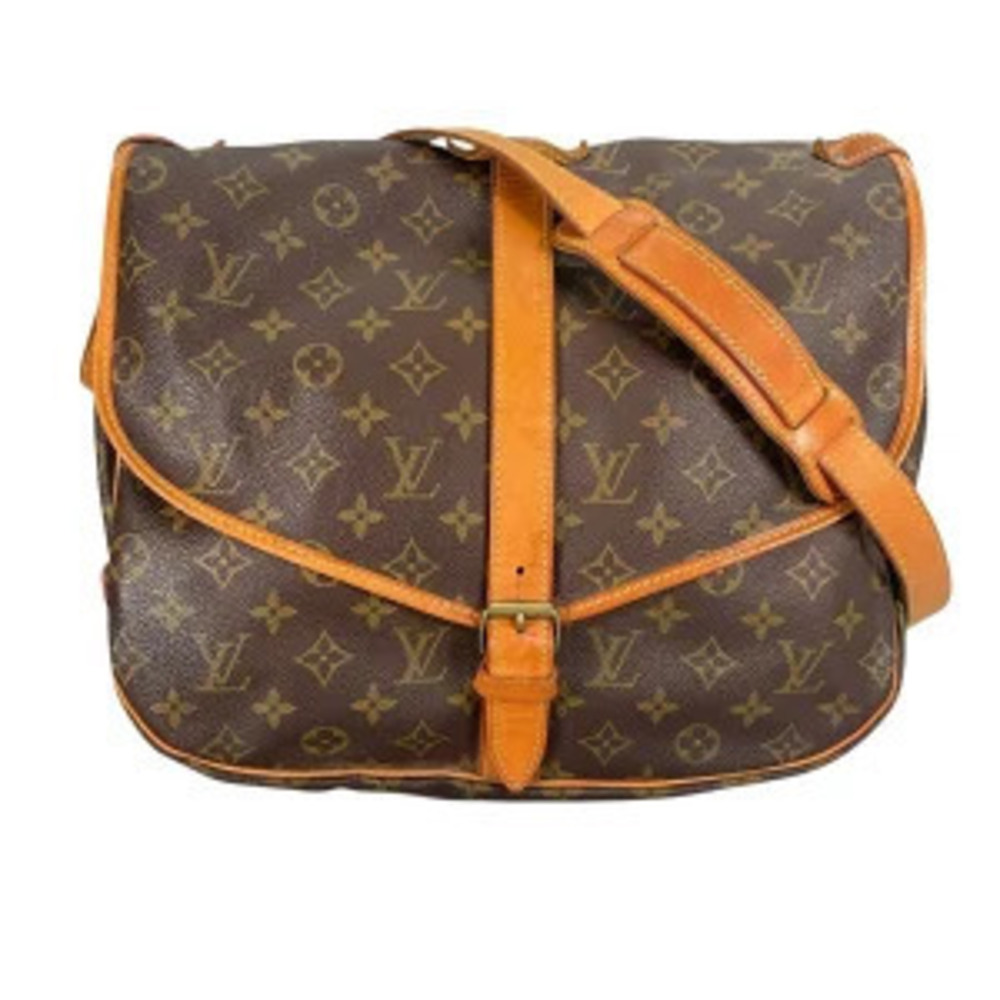 Louis Vuitton Saumur Monogram Canvas Crossbody Bag Brown